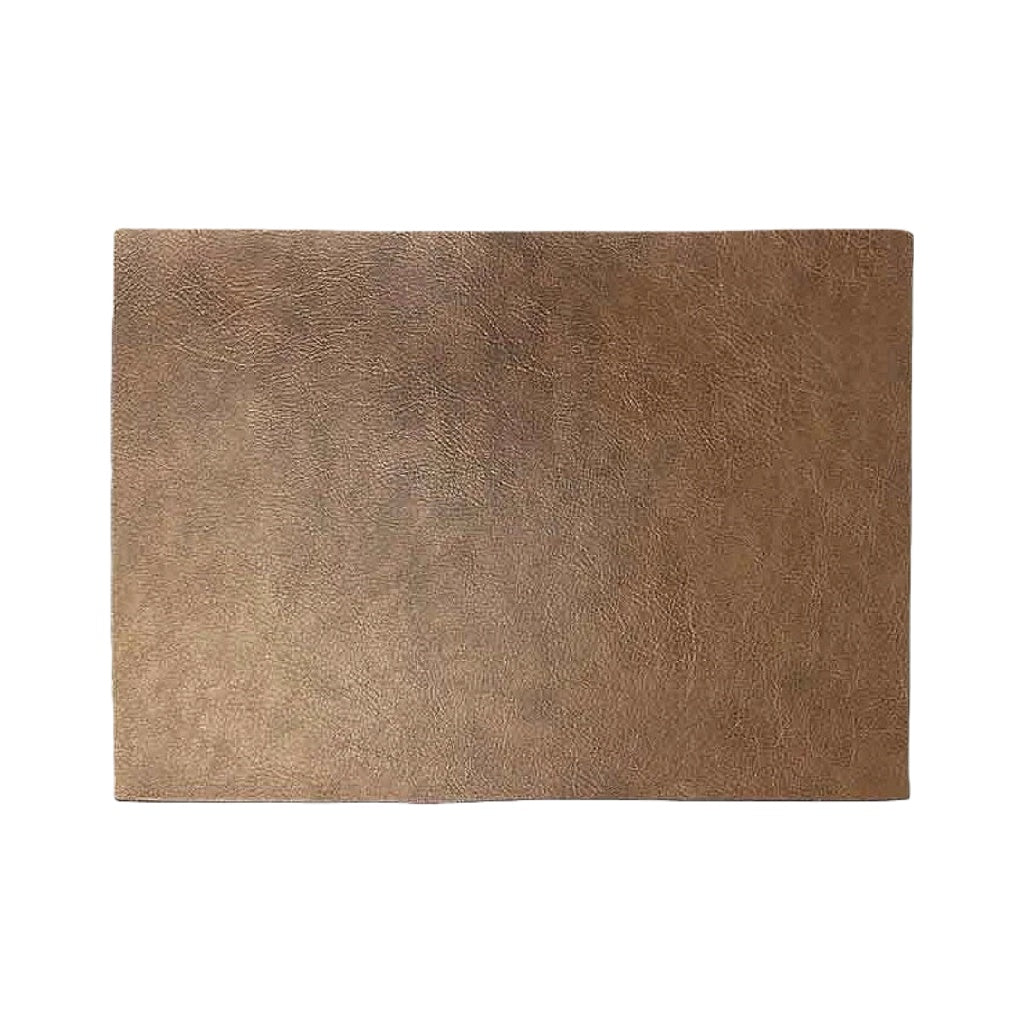 Mantel individual rectangular de piel sintética color marrón