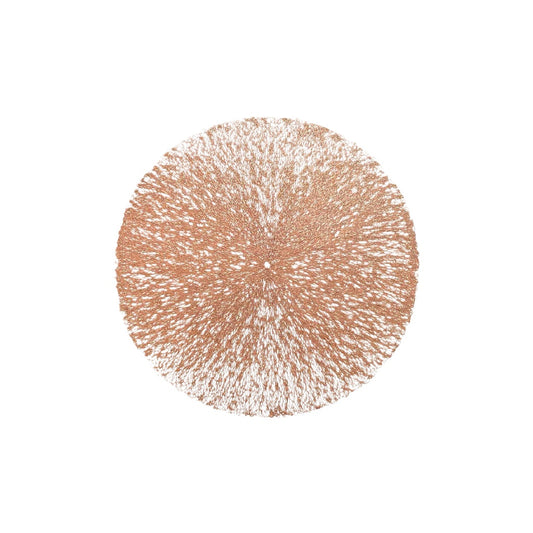 Posavasos redondo de metal tejido color cobre